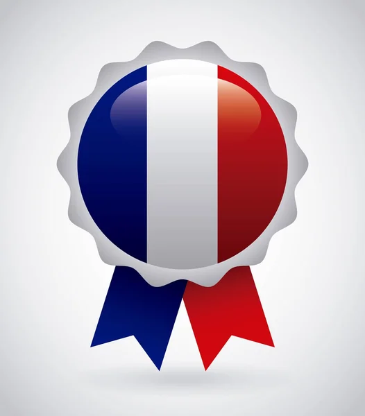 Έμβλημα της Γαλλίας με γαλλική σημαία χρώματα — Διανυσματικό Αρχείο