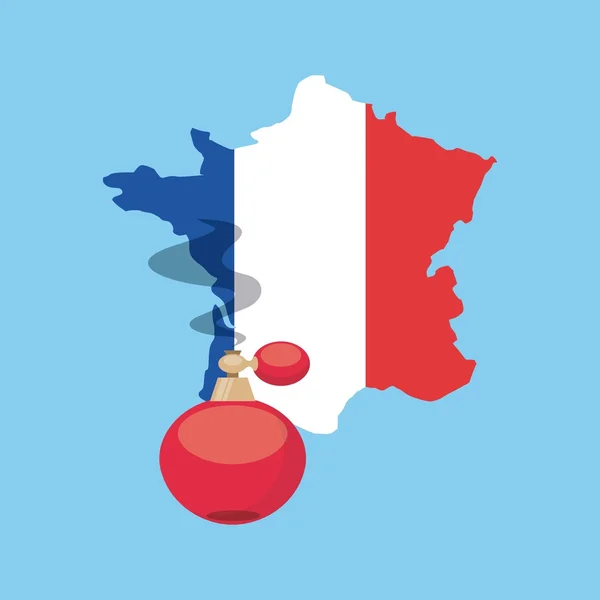 Franciaország Térkép földrajz ikonra — Stock Vector