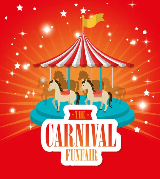 Bannière de fête foraine carnaval de divertissement — Image vectorielle
