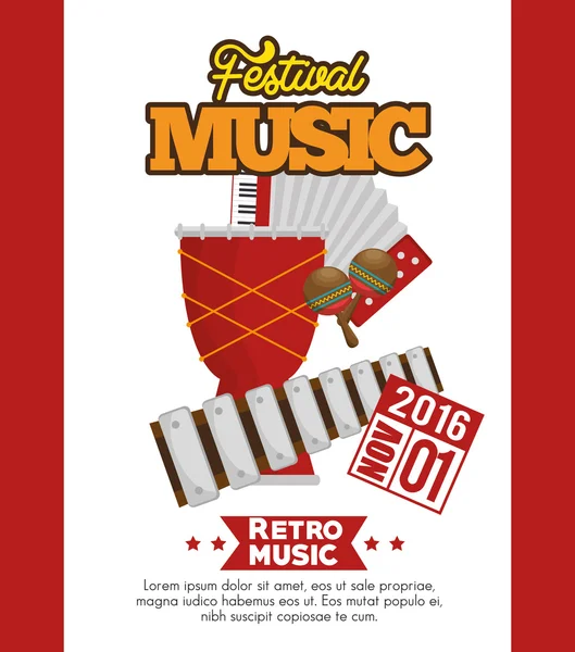 Musikfestival som instrument — Stock vektor