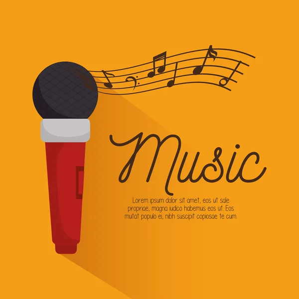 Festival de musique instrument affiche microphone — Image vectorielle