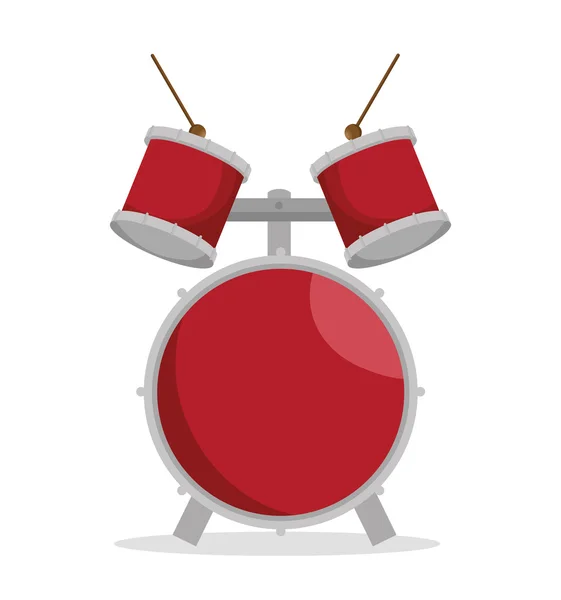 Drum set muziek instrument ontwerp pictogram — Stockvector