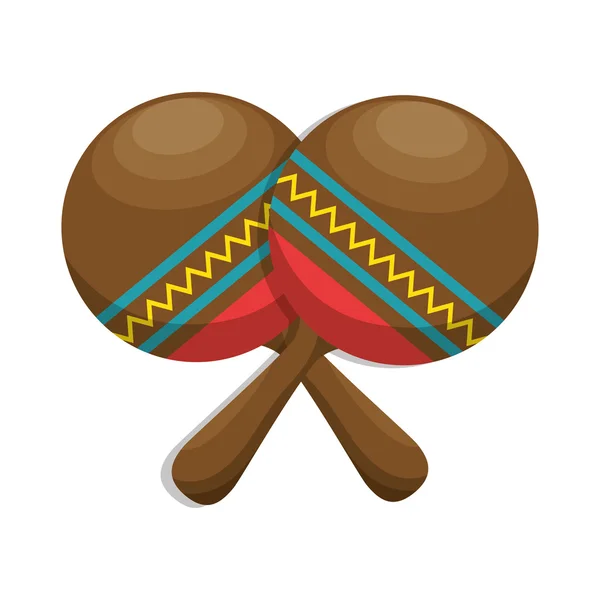 Maracas icône instrument de musique folklorique — Image vectorielle