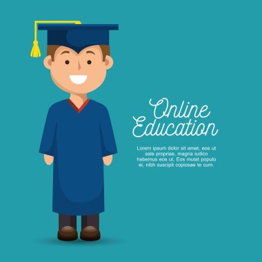 mutlu çocuk öğrenci eğitim online tasarım