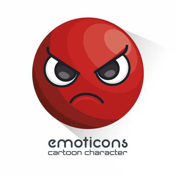 Emoticon with angry face icon — Stock Vector