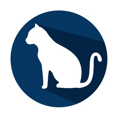 siluet kedi gölge ve mavi daire