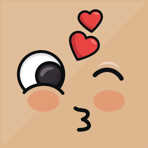 Mooie hart emoticon winking ogen — Stockvector