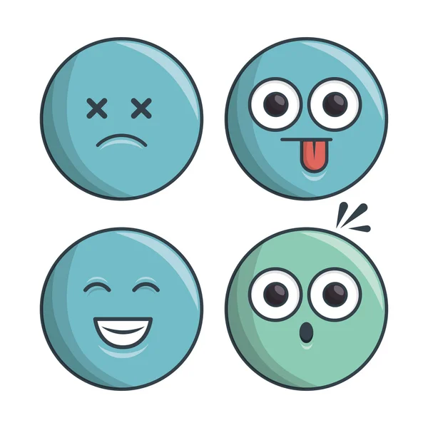 Collection set emoticons differents expression — Stock Vector