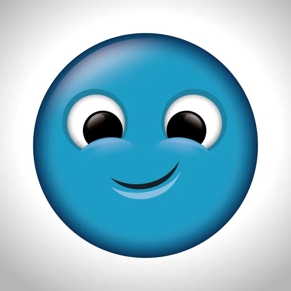 Blaues Emoticon glückliches Design — Stockvektor