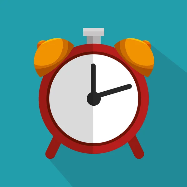 Horloge rouge temps école icône bleu bakcground — Image vectorielle