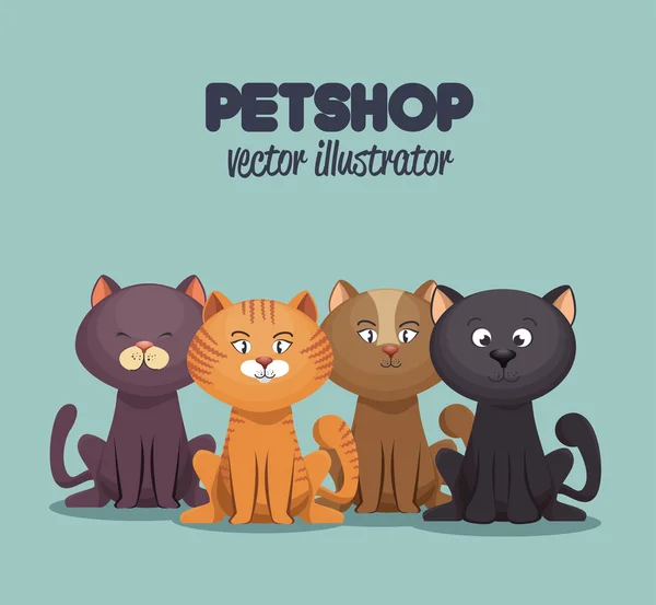 Cuidado de petshop y aseo de mascotas gráfico — Archivo Imágenes Vectoriales