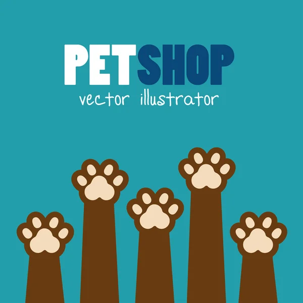 Símbolo pet shop pata impressão marrom ícone — Vetor de Stock