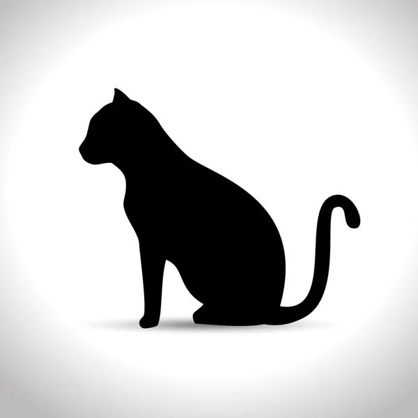 Silhouette sitting cat icon graphic — Stock Vector