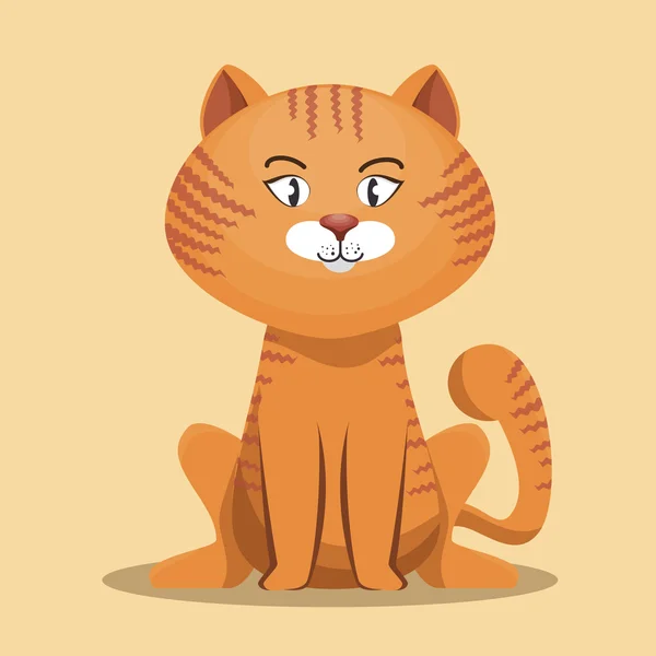 Diseño de dibujos animados de gato rayado — Vector de stock