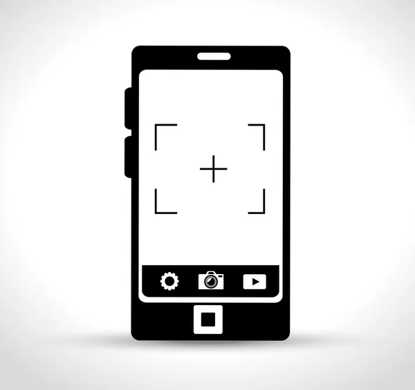 Kamera digital smartphone schwarz design grafik — Stockvektor