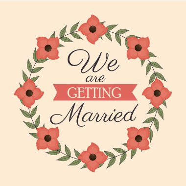 çiçekli düğün davetiye kart tasarım grafik