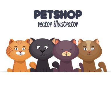 evde beslenen hayvan dükkan amblemi ile yavru kedi çizmek