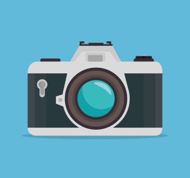 photocamera mavi arka plan tasarım grafik