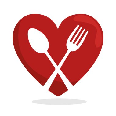 sembol sağlıklı gıda kalp kaşık çatal