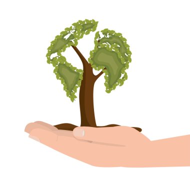 elini tut ağacı ekoloji simgesi tasarım