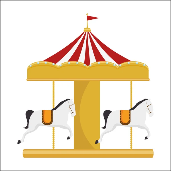 Grappige carrousel paarden circus festival — Stockvector