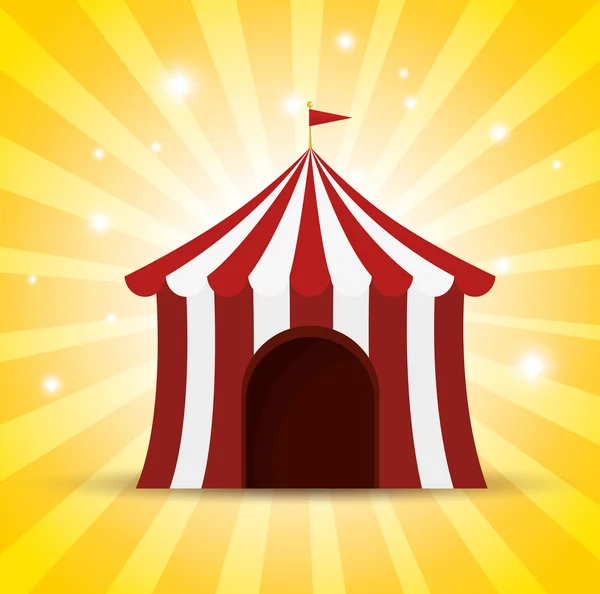 Circus tent red and white shine background — Stock Vector