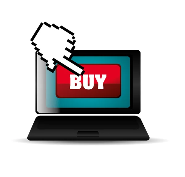 Computer portatile acquistare Cyber Lunedi concetto — Vettoriale Stock