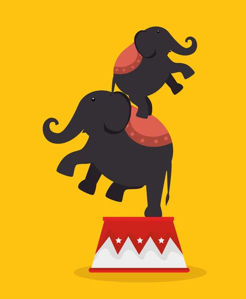 Elefanti acrobati festival luna park — Vettoriale Stock