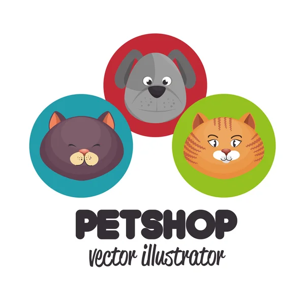 Tienda de mascotas diseño veterinario gráfico — Archivo Imágenes Vectoriales