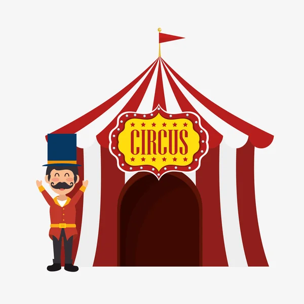 Design de circo de tenda anfitriã bem-vinda — Vetor de Stock