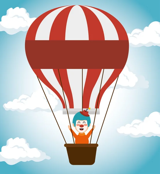 Clown airballoons festival kermis pictogram — Stockvector