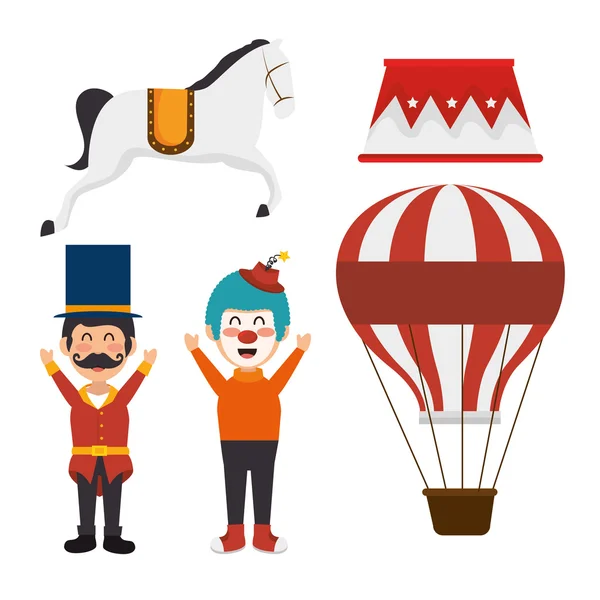 Set elements circus show icons — Stock Vector
