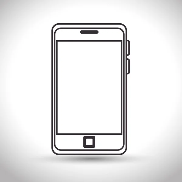 Silhouette Smartphone-Technologie weißer Hintergrund — Stockvektor