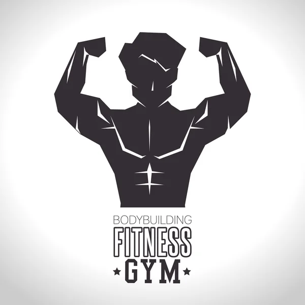 Bodybuilding fitness edzőteremben koncepció — Stock Vector