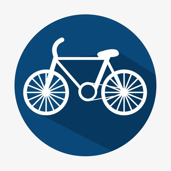 Ícone de bicicleta transporte ecologia botão com sombra — Vetor de Stock