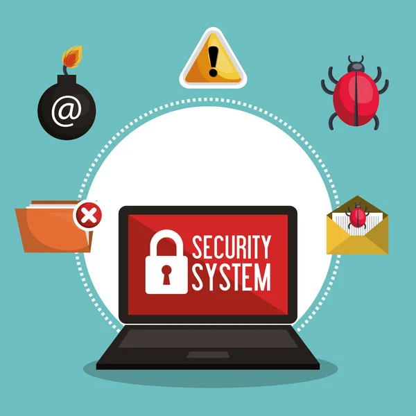 Protection des données réseau du système de sécurité — Image vectorielle