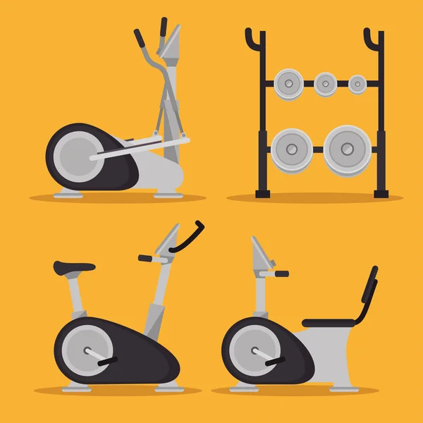 Set machine gym sport design — Stock Vector