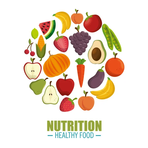 Nutrición concepto de alimentos saludables — Archivo Imágenes Vectoriales