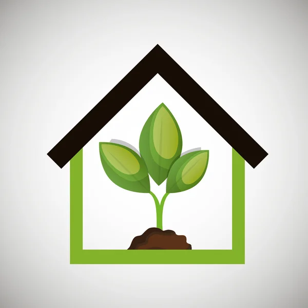 生态住宅植物图标设计 — 图库矢量图片