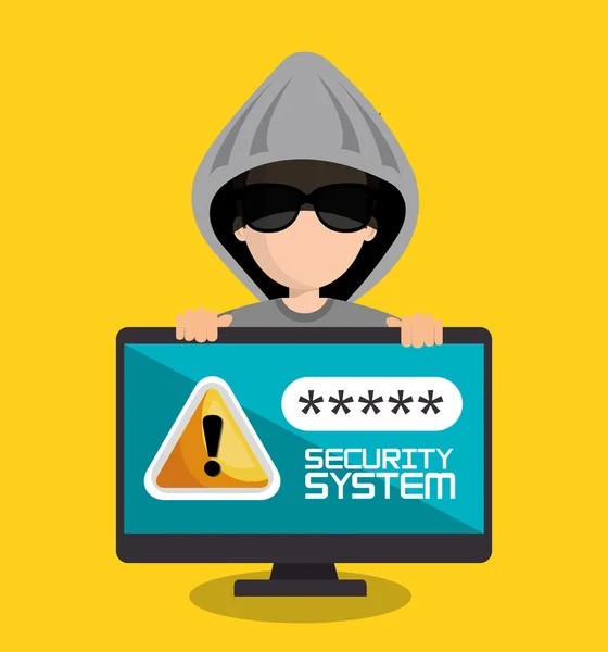 Beveiliging systeem wachtwoord hacker — Stockvector