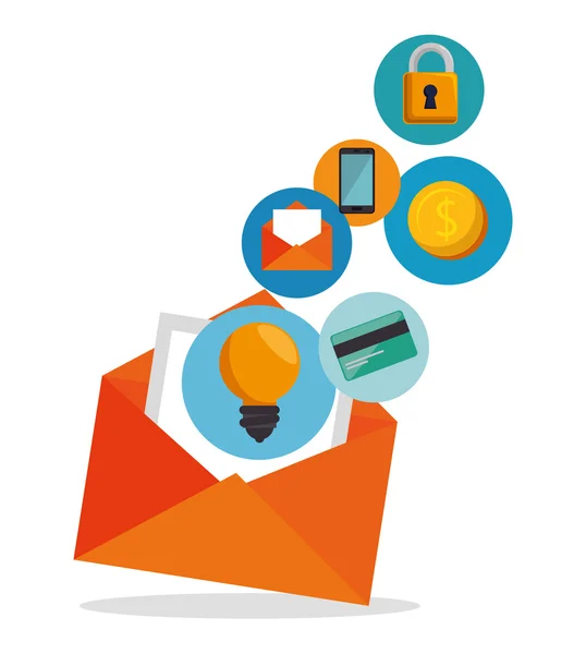 Icona dell'app di marketing busta email — Vettoriale Stock