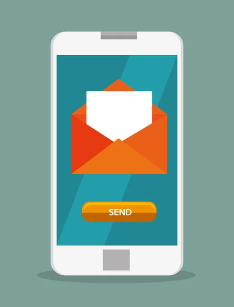 Mobiele telefoon e-mail pictogram envelopontwerp — Stockvector