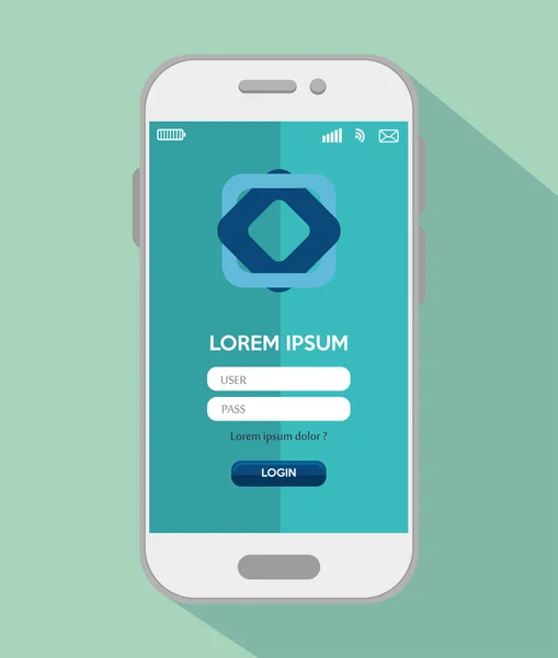 Mobiel ontwerp loggin app — Stockvector