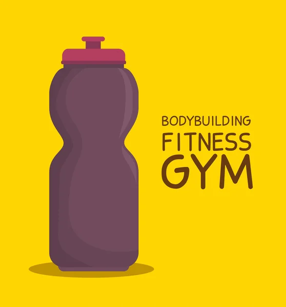 Bottle water bodybuilding fitness gym icon design — Stock Vector