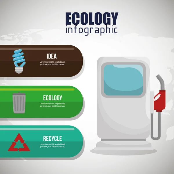 Design gráfico infográfico ecologia — Vetor de Stock