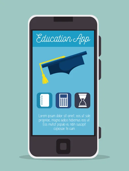 Σχεδίαση εφαρμογών smartphone σε απευθείας σύνδεση εκπαίδευση — Διανυσματικό Αρχείο