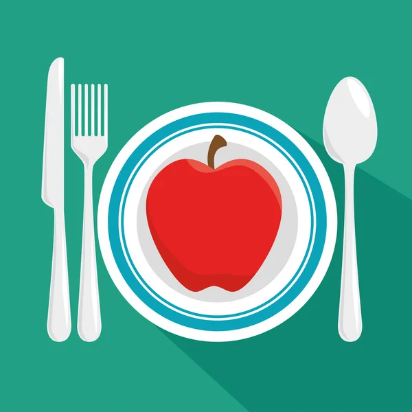 Friss gyümölcs menü egészséges ételek — Stock Vector