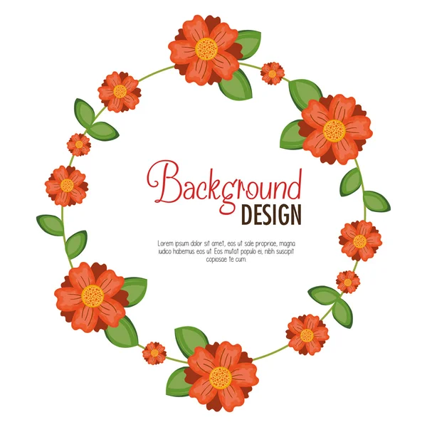 Çelenk çiçek dekoratif arka plan — Stok Vektör