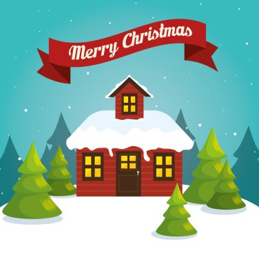 mutlu neşeli Noel manzara