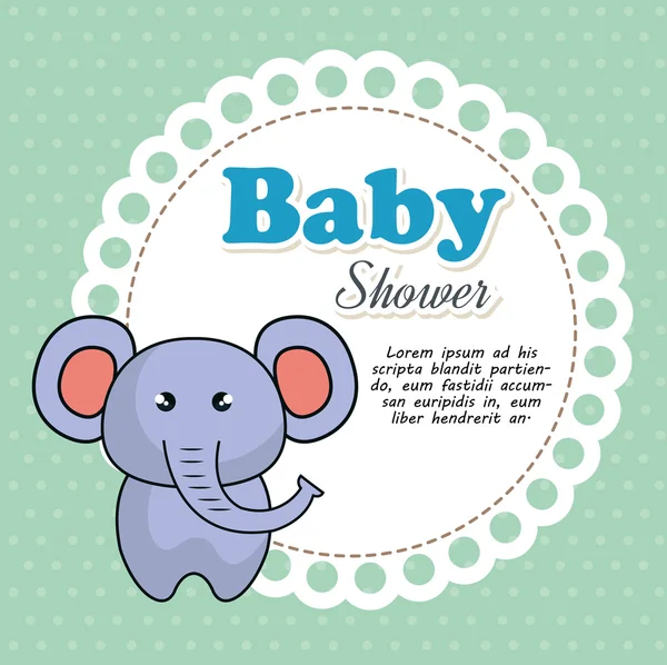 Baby shower invitation with cute animal — Stock vektor